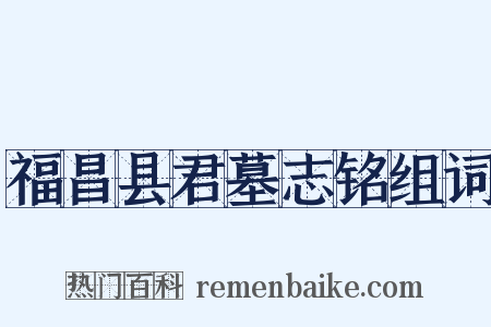 福昌县君墓志铭组词是什么意思的图片